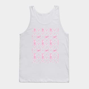 Aesthetic Pastel Pink Ballet Shoes,  Ribbons and Bows in watercolor. Tank Top